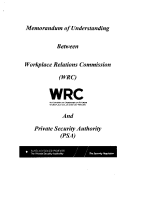 Memorandum of Understanding between WRC and PSA front page preview
                  